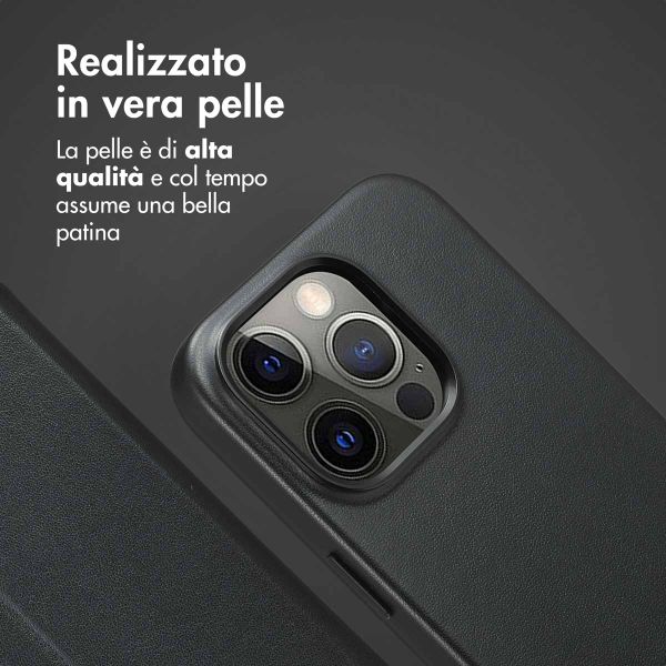 Accezz Cover in pelle 2 in 1 con MagSafe Apple iPhone 14 Pro - Onyx Black