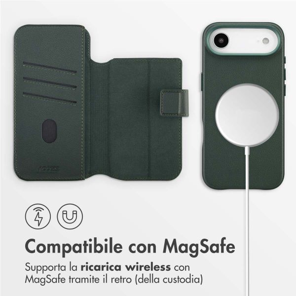 Accezz Cover in pelle 2 in 1 con MagSafe Apple iPhone Air - Cedar Green