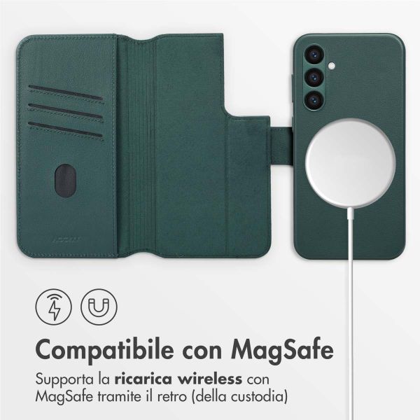 Accezz Cover in pelle 2 in 1 con MagSafe Samsung Galaxy S24 Plus - Cedar Green