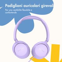 imoshion Cuffie per bambini con filo - cavo AUX - limitatore di decibel - Lavender Lilac