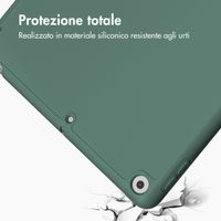 Accezz Cover a libro in silicone Smart Apple iPad 9 (2021) 10.2 pollici / iPad 8 (2020) 10.2 pollici / iPad 7 (2019) 10.2 pollici - Verde scuro
