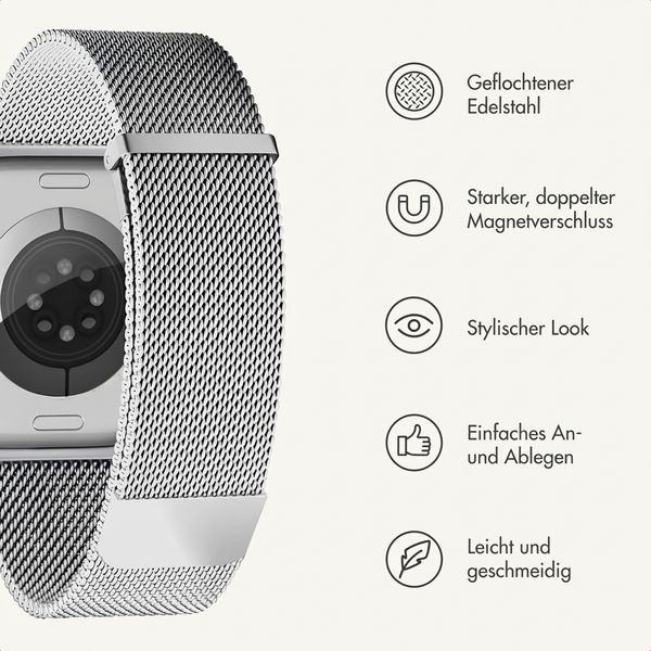 imoshion Milanees magnetisch bandje Apple Watch | 38/40/41/42 mm - Zilver