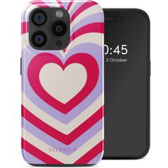 Selencia Cover posteriore Vivid con MagSafe Apple iPhone 15 Pro - Double Hearts Rubine Red Lilac