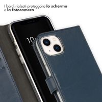 Selencia Cover a libro in vera pelle Apple iPhone 13 - Blu
