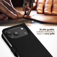 Selencia Cover a libro in vera pelle Apple iPhone 18 Pro / 17 Pro - Nero