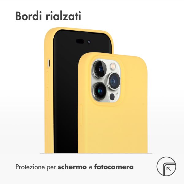 Accezz Cover in silicone liquido con MagSafe Apple iPhone 14 Pro Max - Giallo