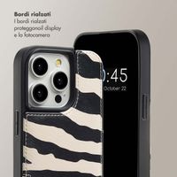 Selencia Cover per telefono Nova con cordino e portacarte Apple iPhone 14 Pro - Zazzy Zebra