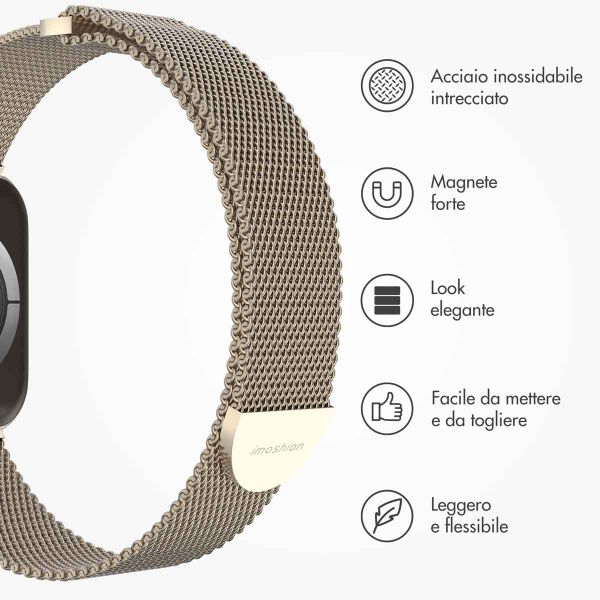 imoshion Cinturino milanese magnetico Apple Watch | 44/45/46/49 mm - Taglia S - Starlight