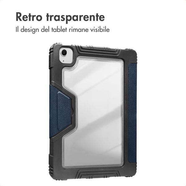 Accezz Libreria a tre ante robusta Apple iPad Air 11 pollici (2026) M4 / (2025) M3 / (2024) M2 / Air 5 (2022) / Air 4 (2020) - Blu scuro