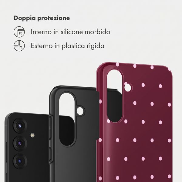 Selencia Cover Posteriore Vivid Samsung Galaxy S25 FE - Happy Dots Burgundy