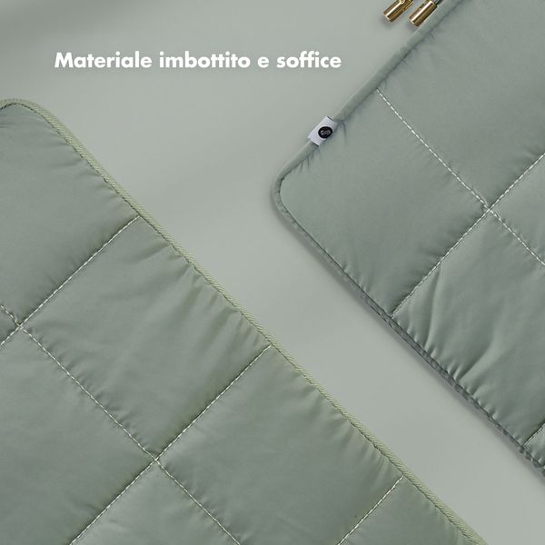 Selencia Cover Puffy per laptop 13-14 pollici - Laptopsleeve - Sage Green