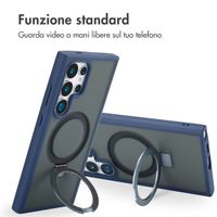 Accezz Cover con anello e supporto con MagSafe Samsung Galaxy S24 Ultra - Blu