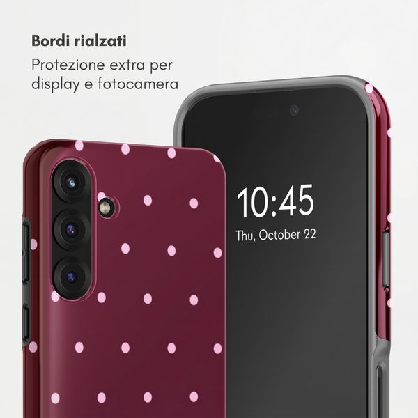 Selencia Cover Posteriore Vivid Samsung Galaxy S25 FE - Happy Dots Burgundy
