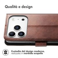 imoshion Cover a libro di Lusso Apple iPhone 18 Pro Max / 17 Pro Max - Marrone scuro