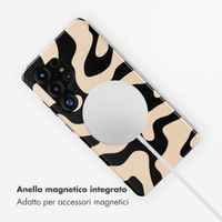 Selencia Cover posteriore Vivid con MagSafe Samsung Galaxy S25 Ultra - Art Wave Black