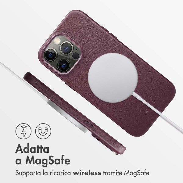 Accezz Cover in Pelle con MagSafe Apple iPhone 15 Pro Max - Heath Purple