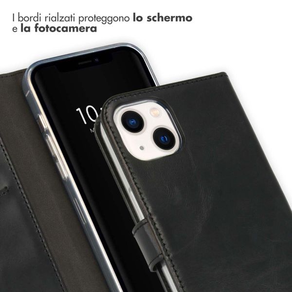 Selencia Cover a libro in vera pelle Apple iPhone 13 - Nero