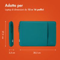 imoshion Cover per laptop 15-16 pollici - Laptopsleeve con tasca - Petrol Green