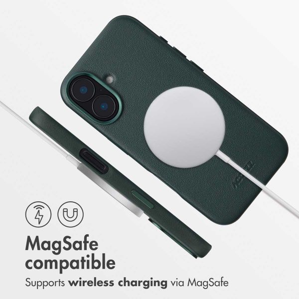 Accezz Cover in Pelle con MagSafe Apple iPhone 16 - Cedar Green
