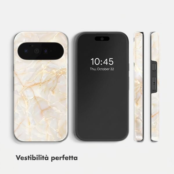 Selencia Cover posteriore Vivid con MagSafe Google Pixel 11 - Golden Beige Marble
