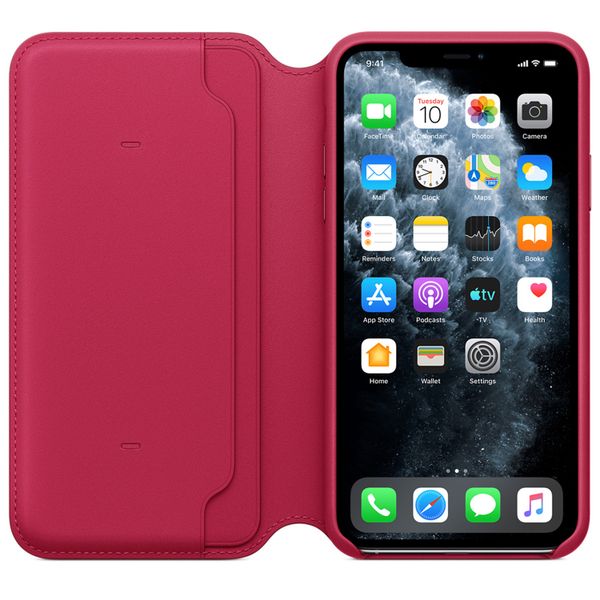 Apple Cover a libro in Pelle con Chiusura Apple iPhone 11 Pro Max - Red Raspberry