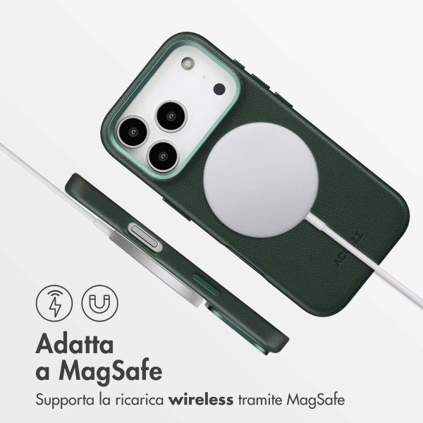 Accezz Cover in Pelle con MagSafe Apple iPhone 17 Pro - Cedar Green