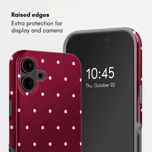 Selencia Vivid Backcover Apple iPhone 16 - Happy Dots Burgundy