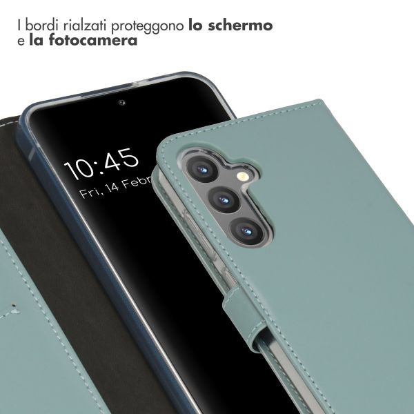 Selencia Cover a libro in vera pelle Samsung Galaxy S24 Plus - Air Blue
