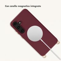 Selencia Cover posteriore Rivièra con MagSafe con ganci rimovibili Samsung Galaxy S24 FE - Bold Burgundy