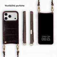 Selencia Nova cover posteriore in vera pelle con portacarte Apple iPhone 17 Pro - Dark Chocolate