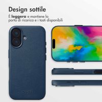Accezz Cover in Pelle con MagSafe Apple iPhone 16 - Nightfall Blue