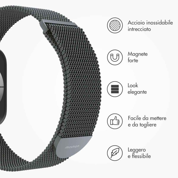 imoshion Cinturino milanese magnetico Apple Watch | 38/40/41/42 mm - Taglia M - Space Grey