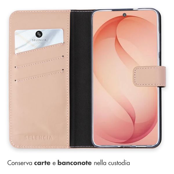 Selencia Cover a libro in vera pelle Samsung Galaxy S26 Plus - Dusty Pink