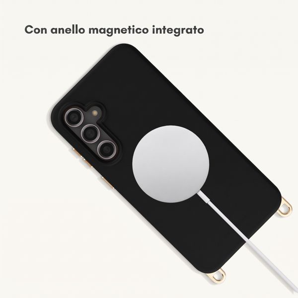 Selencia Cover posteriore Rivièra con MagSafe con ganci rimovibili Samsung Galaxy S23 FE - Velvet Black