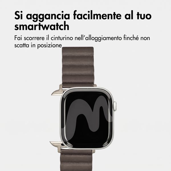 imoshion Cinturino magnetico in pelle sintetica Apple Watch | 44/45/46/49 mm - Marrone scuro