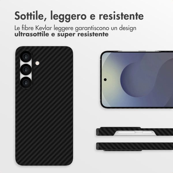 Accezz Cover MagSafe Kevlar® Samsung Galaxy S25 - Nero