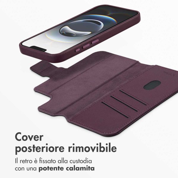 Accezz Cover in pelle 2 in 1 con MagSafe Apple iPhone 17e / 16e - Heath Purple