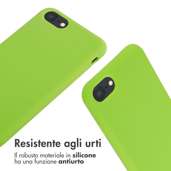 imoshion Cover in Silicone con Cordino Apple iPhone SE (2022 / 2020) / 8 / 7 - Fluor Groen