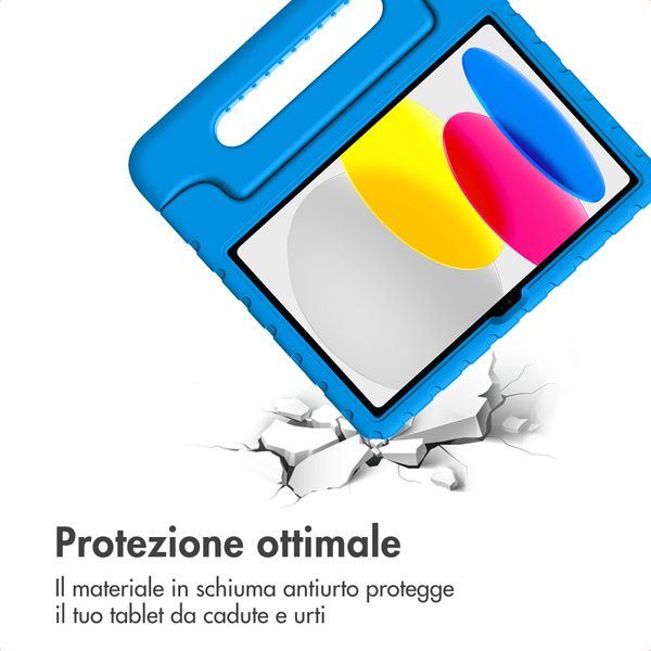 imoshion Cover Posteriore Kidsproof con Maniglia Apple iPad 11 (2025) 11 pollici A16 / iPad 10 (2022) 10.9 pollici - Blu