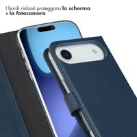 Selencia Cover a libro in vera pelle Apple iPhone Air - Blu
