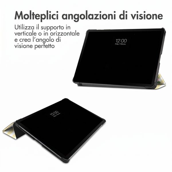imoshion Cover Trifold Design Samsung Galaxy Tab S9 11.0 pollici / S10 Lite / S10 FE / S9 FE 10.9 pollici - Garden Stripes