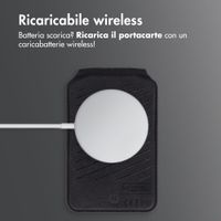 Accezz Portafoglio in pelle magnetico con supporto - Compatibile con Apple Find My - Onyx Black
