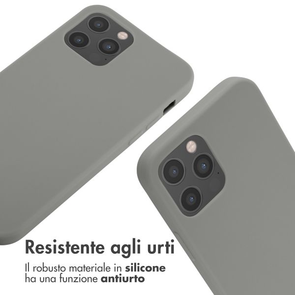 imoshion Cover in Silicone con Cordino Apple iPhone 12 (Pro) - Grigio chiaro