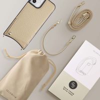 Selencia Cover per telefono Nova con cordino e portacarte Apple iPhone 12 (Pro) - Beige