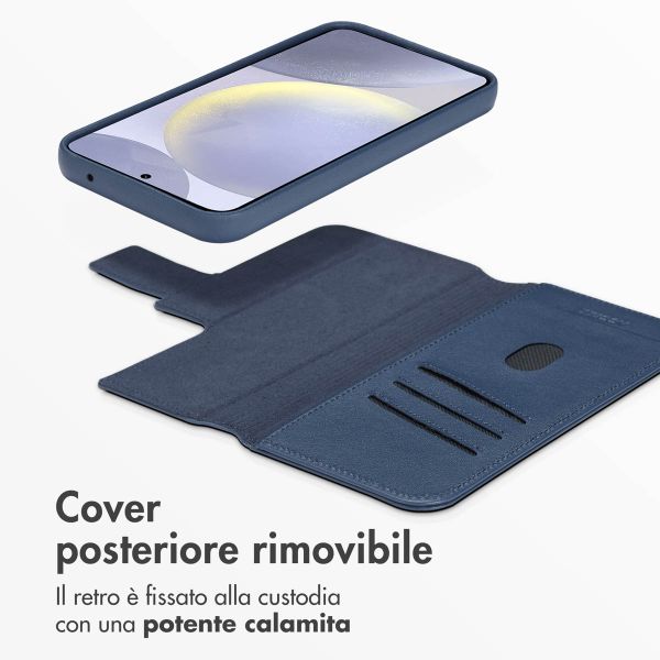 Accezz Cover in pelle 2 in 1 con MagSafe Samsung Galaxy S24 Plus - Nightfall Blue