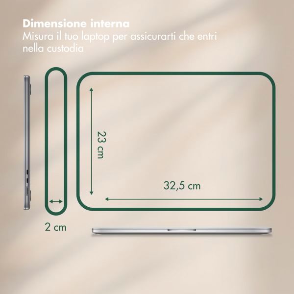 Selencia Cover per laptop in velluto a coste 13-14 pollici - Laptopsleeve - Sage Green