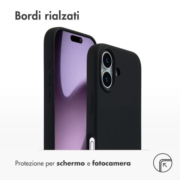 Accezz Cover in silicone liquido con MagSafe Apple iPhone 17 - Nero