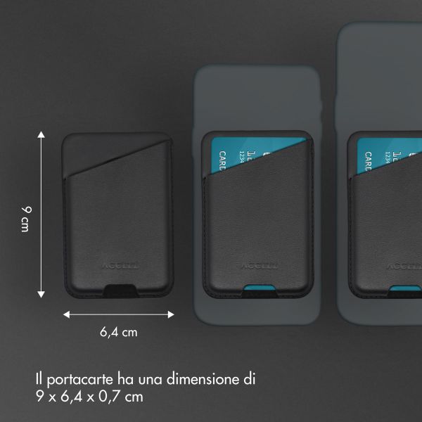 Accezz Portacarte in pelle - Compatibile con MagSafe e Qi2 - Onyx Black