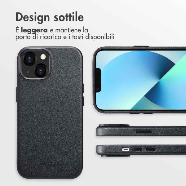 Accezz Cover in Pelle con MagSafe Apple iPhone 13 - Onyx Black