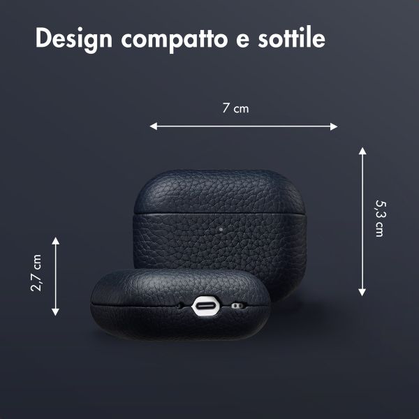 Accezz Cover in vera pelle  Apple Airpods Pro 3 - Blu scuro